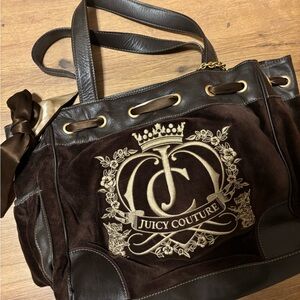 Juicy Couture Brown and Gold Tote Bag